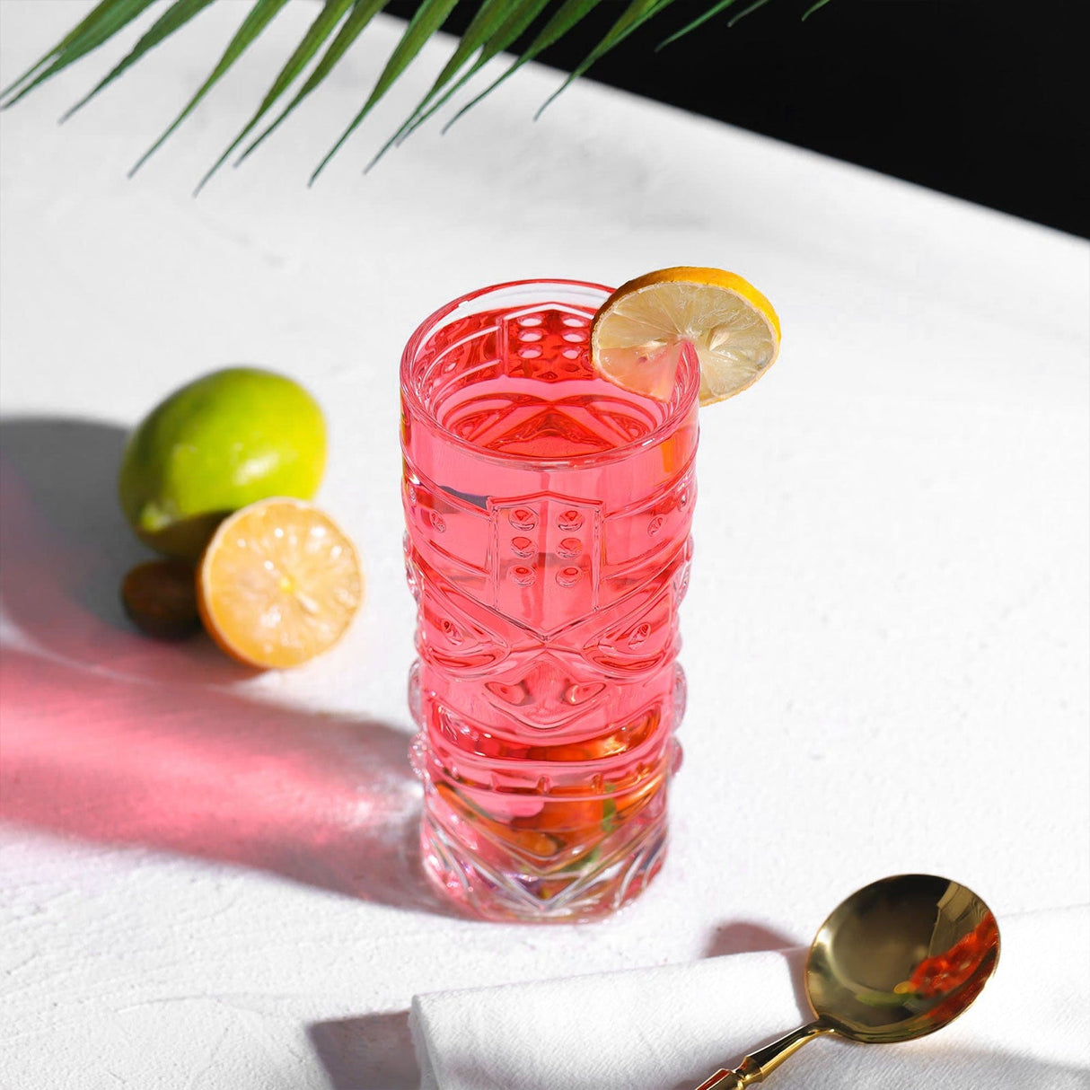 Clear Tiki Highball Glasses Set