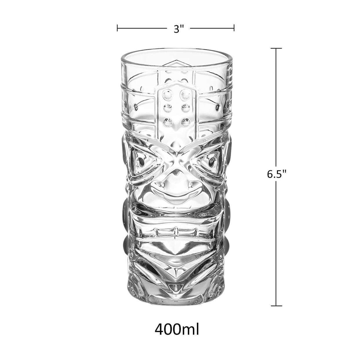 Clear Tiki Highball Glasses Set