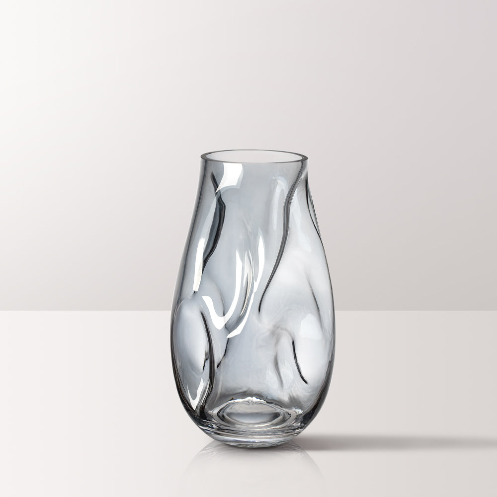 Irregular Gray Glass Flower Vase