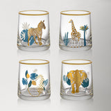 Gold Rimmed Animal Tumblers Set