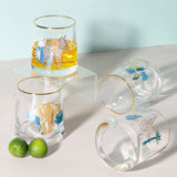 Gold Rimmed Animal Tumblers Set