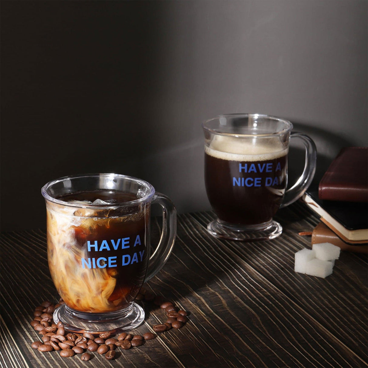 Clear Glass Coffee Mugs with Handle