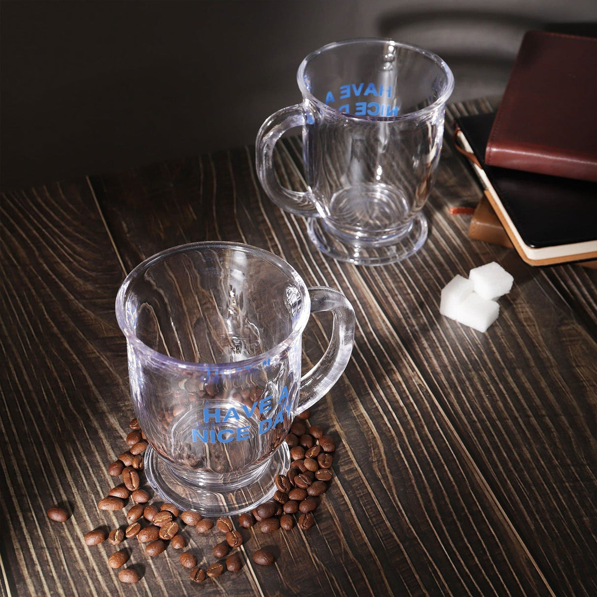 Clear Glass Coffee Mugs with Handle