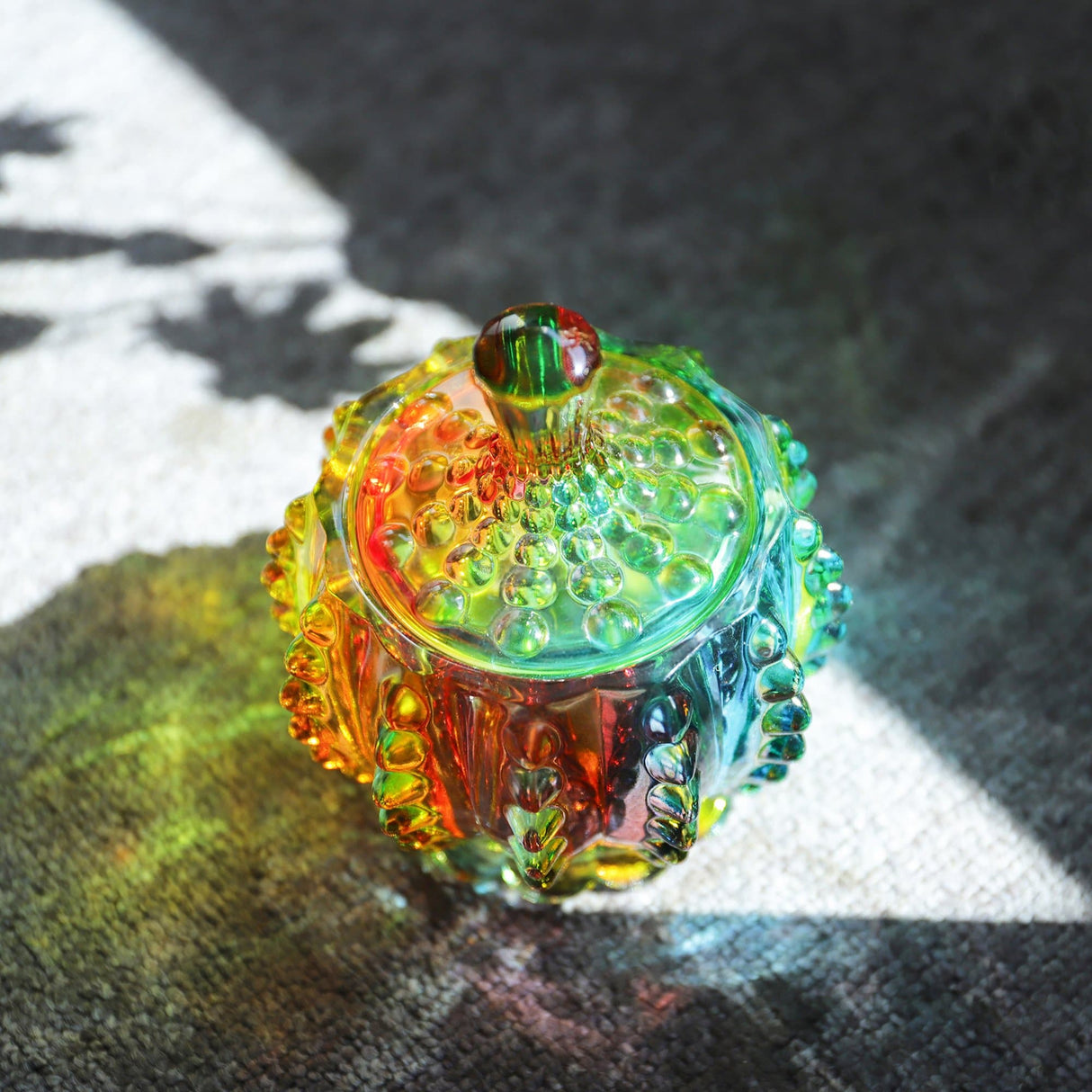Iridescent Candy Dish with Lid