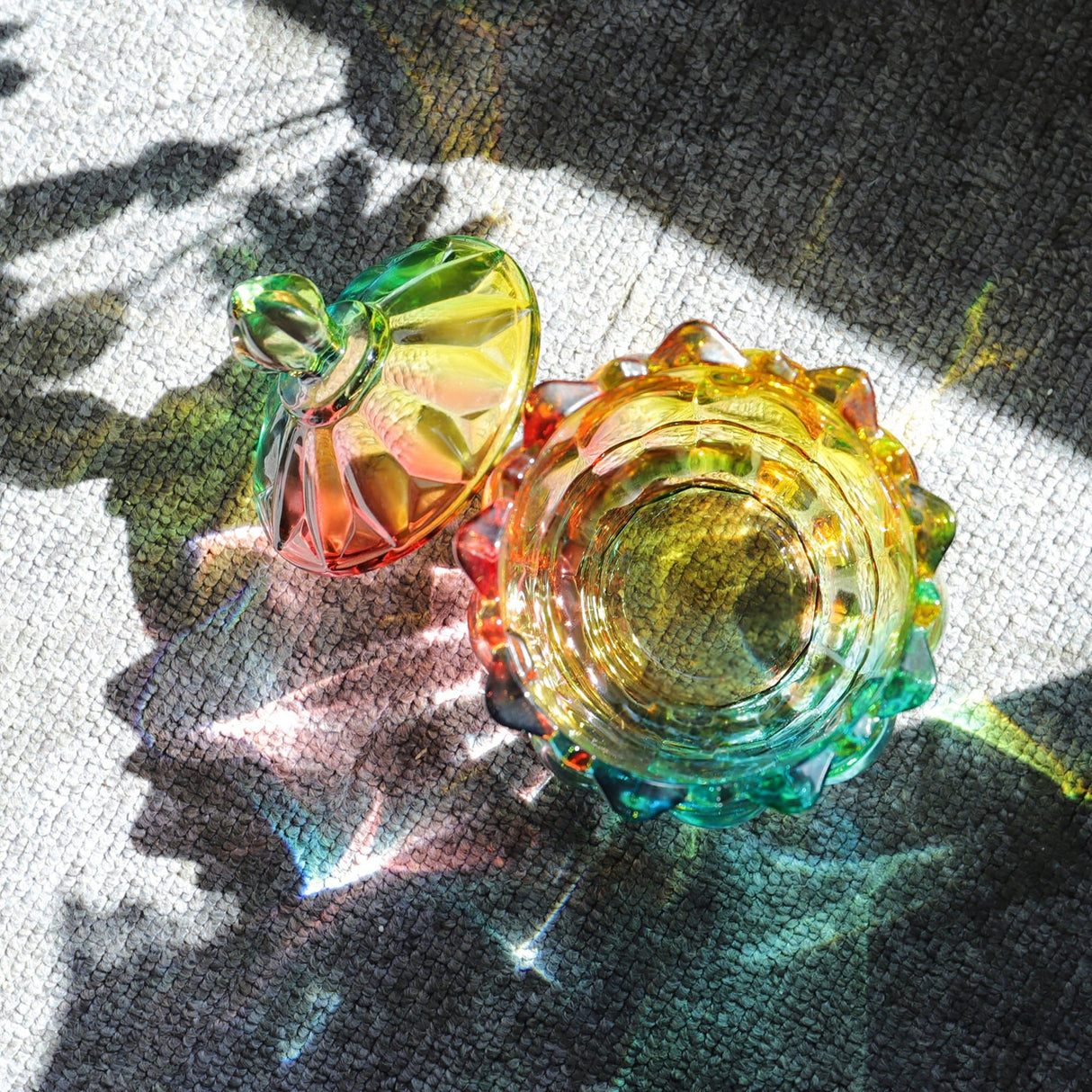 Iridescent Candy Dish with Lid