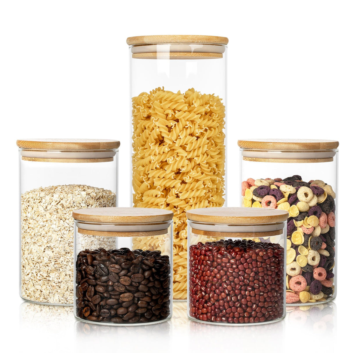 Stackable Glass Storage Jars with Lids