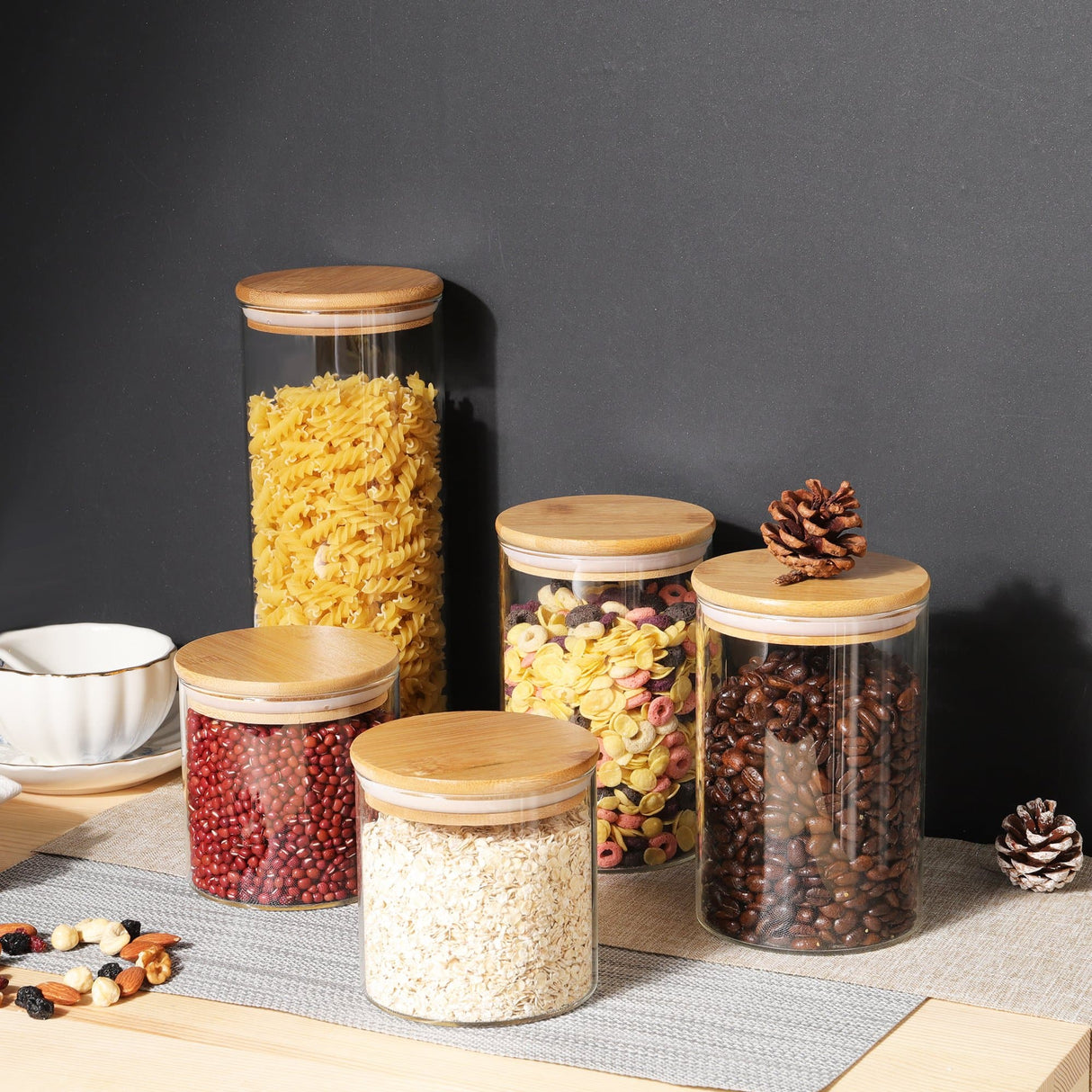 Stackable Glass Storage Jars with Lids