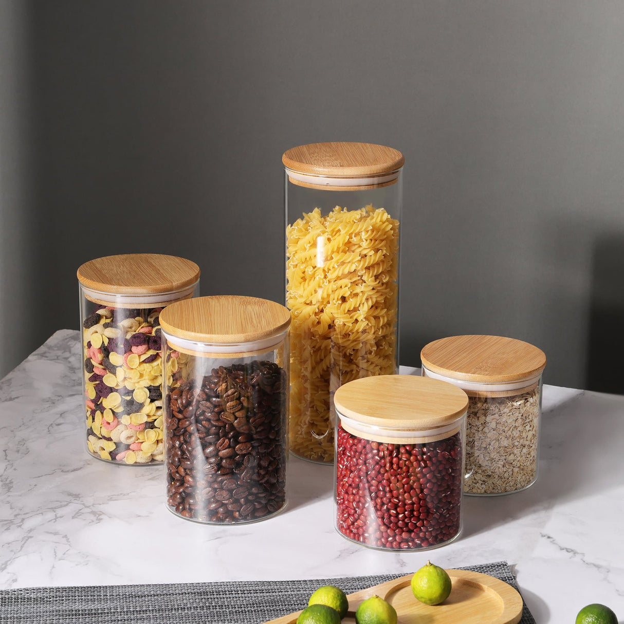 Stackable Glass Storage Jars with Lids