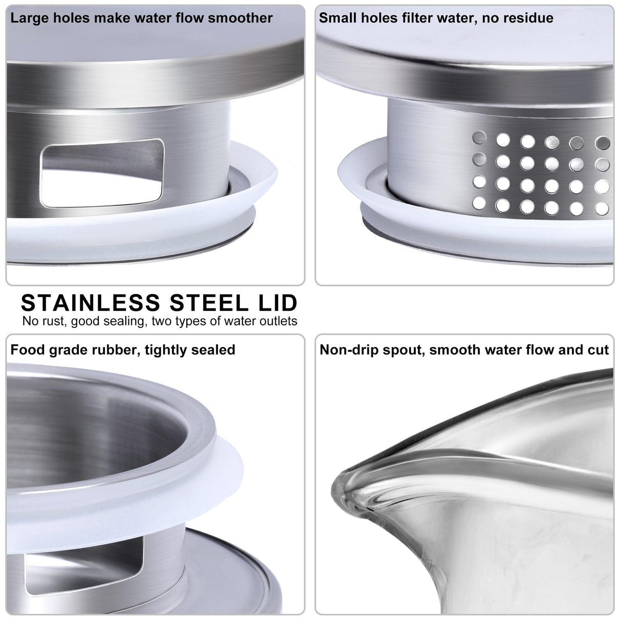 Cylindrical Heat Resistant Glass Pitcher