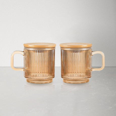 Iridescent Glass Coffee Mugs with Lid