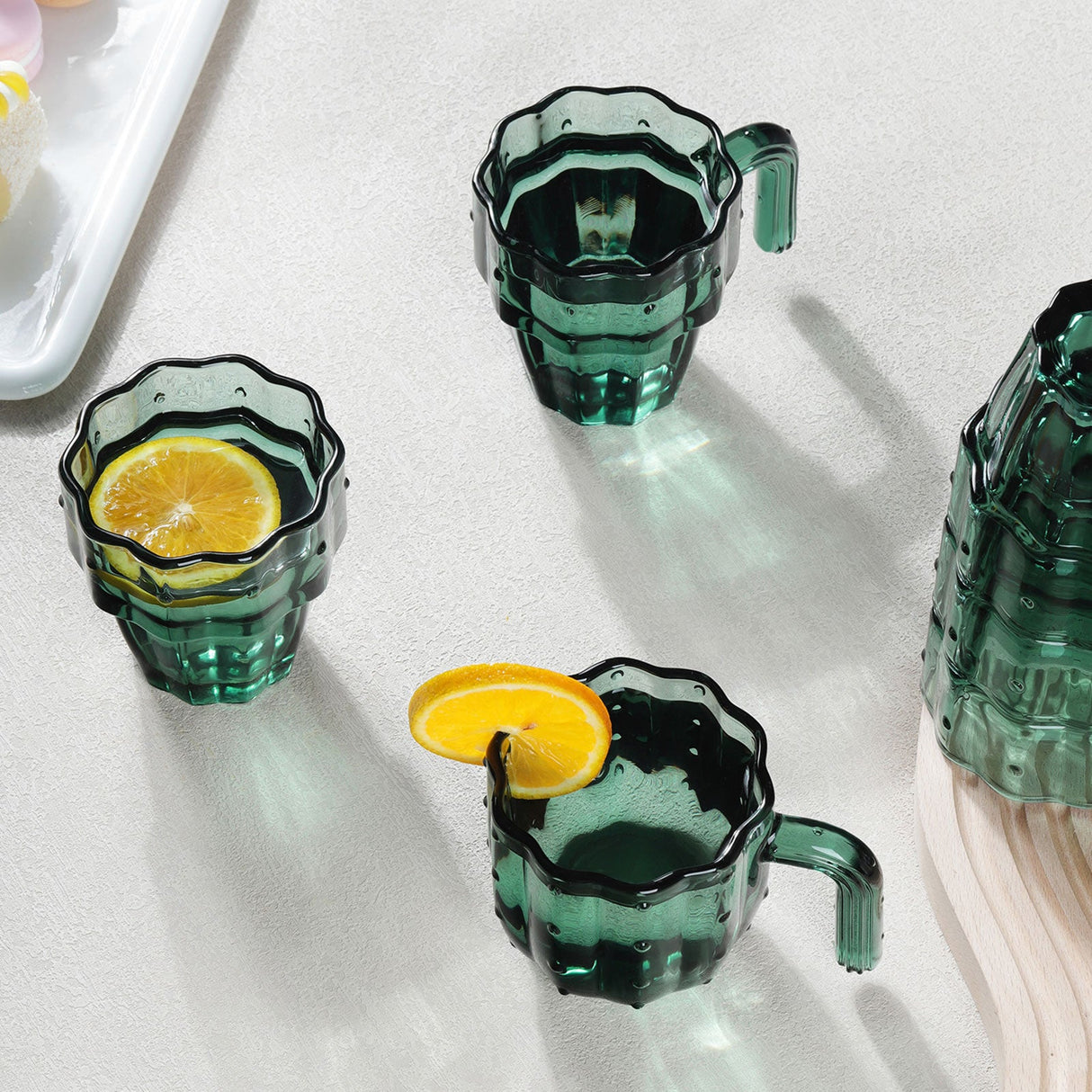 Green Stackable Cactus Drinking Glasses