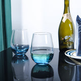 Hand Blown Blue Wine Glasses