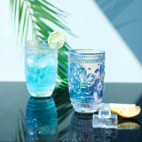 Iridescent Flower Embossed Drinking Glasses