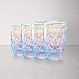 Iridescent Flower Embossed Drinking Glasses