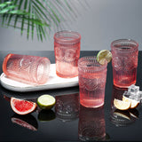 Pink Retro Relief Drinking Glasses