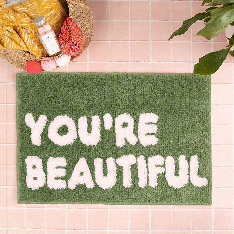 You Are Beautiful Bathroom Mat, 40x60cm