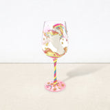 Hand-painted Unicorn Rainbow Wine Glass