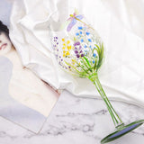 Hand-painted Flowers Wine Glass