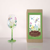 Hand-painted Flowers Wine Glass