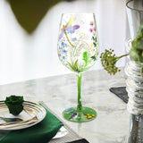 Hand-painted Flowers Wine Glass