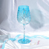 Hand-painted Blue Crown Wine Glass