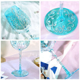 Hand-painted Blue Crown Wine Glass