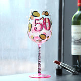 Hand-painted Pink Leopard Wine Glass