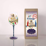 Hand-painted Retired Life Wine Glass
