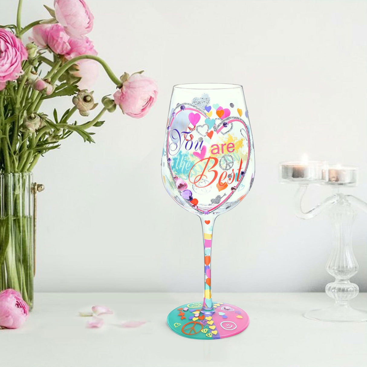 Hand-painted Inspirational Wine Glass