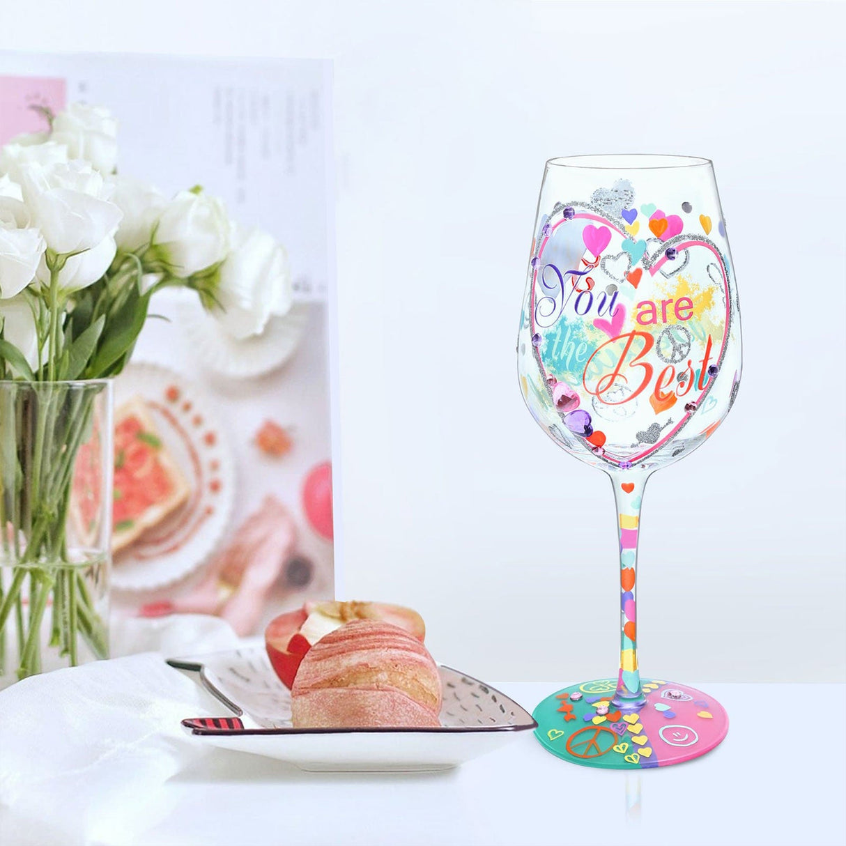 Hand-painted Inspirational Wine Glass