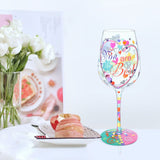 Hand-painted Inspirational Wine Glass