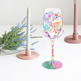 Hand-painted Inspirational Wine Glass