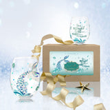 Mermaid Stemless Wine Glasses Set
