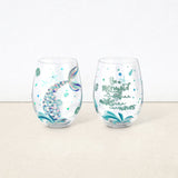 Mermaid Stemless Wine Glasses Set