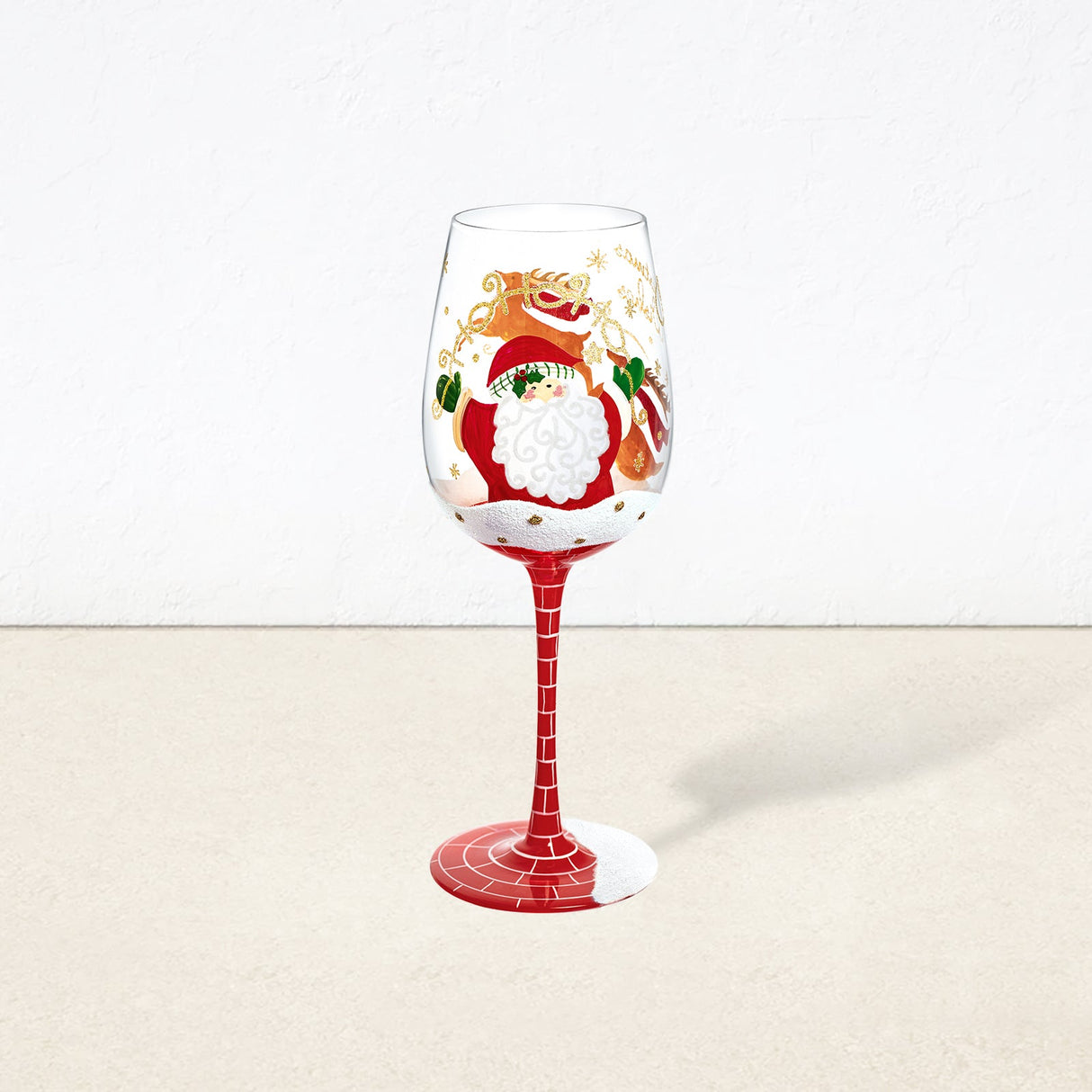 Hand-painted Santa Claus Christmas Wine Glass
