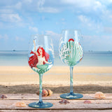 Hand-painted Pricess Mermaid Wine Glass