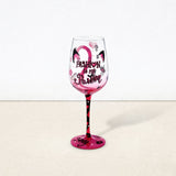 Hand-painted Cat Tail Wine Glass