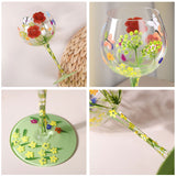 Hand-painted Flowers Balloon Glasses
