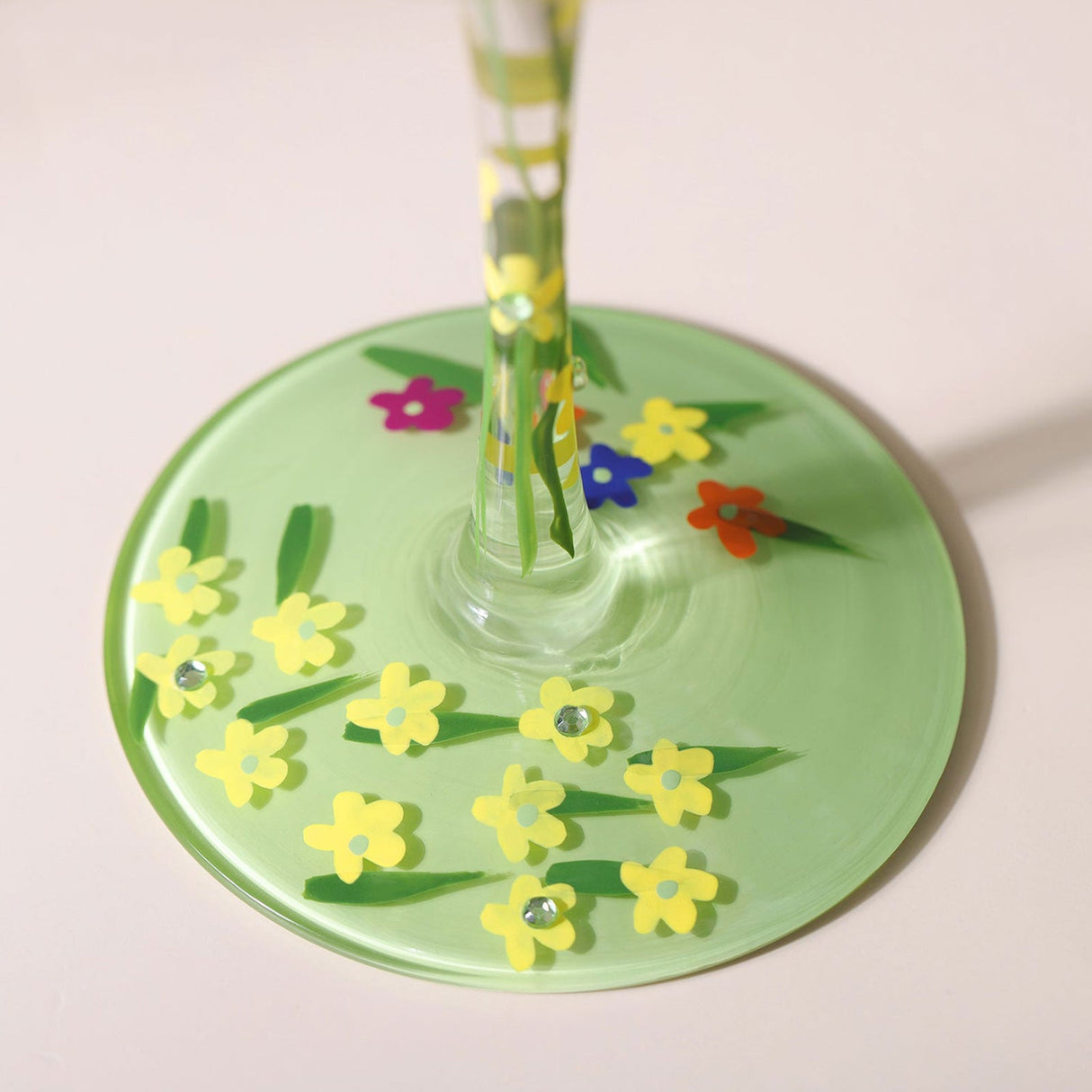 Hand-painted Flowers Balloon Glasses