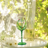 Hand-painted Vine Ladybug Wine Glass