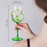 Hand-painted Vine Ladybug Wine Glass