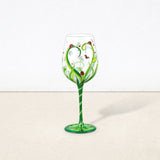 Hand-painted Vine Ladybug Wine Glass