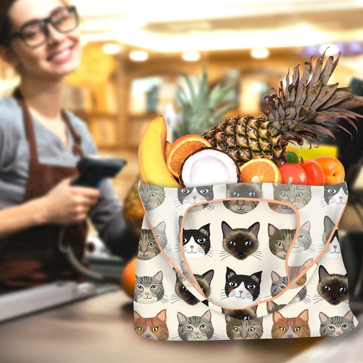 Cute Cat Grocery Bags