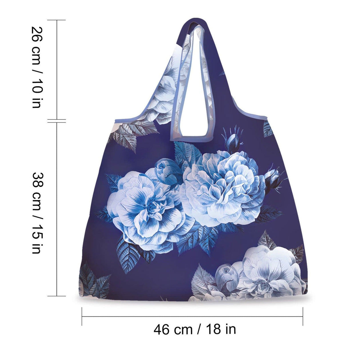 Blue Peony Grocery Bags