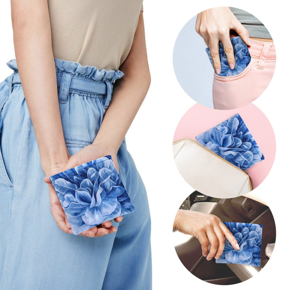 Blue Peony Grocery Bags