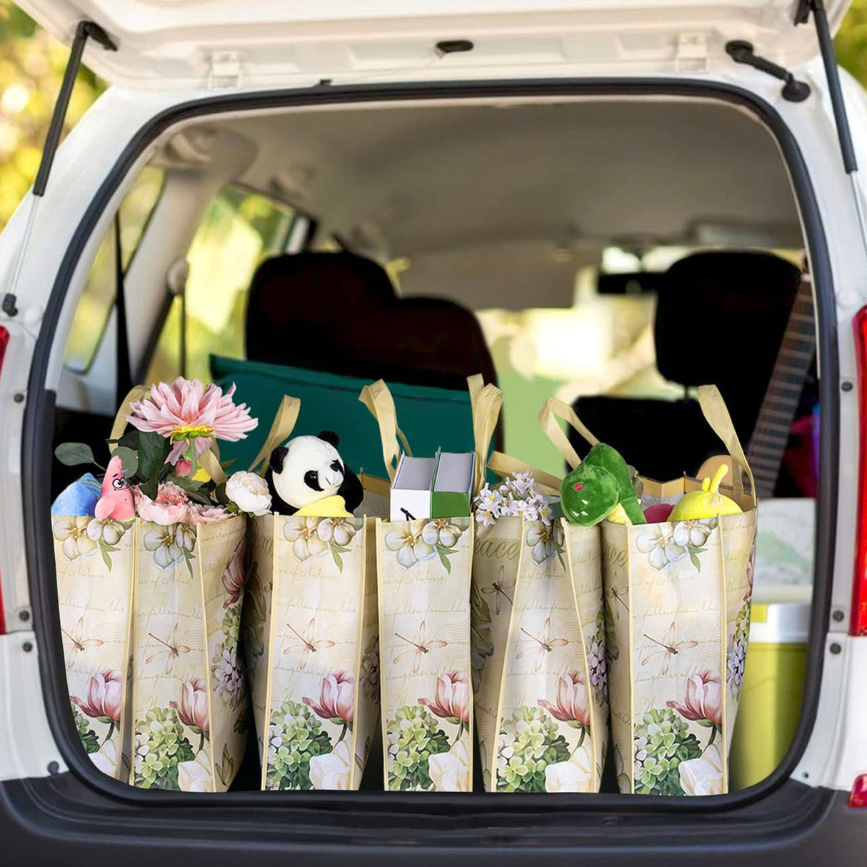 Retro Flower Grocery Bags