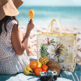 Retro Flower Grocery Bags