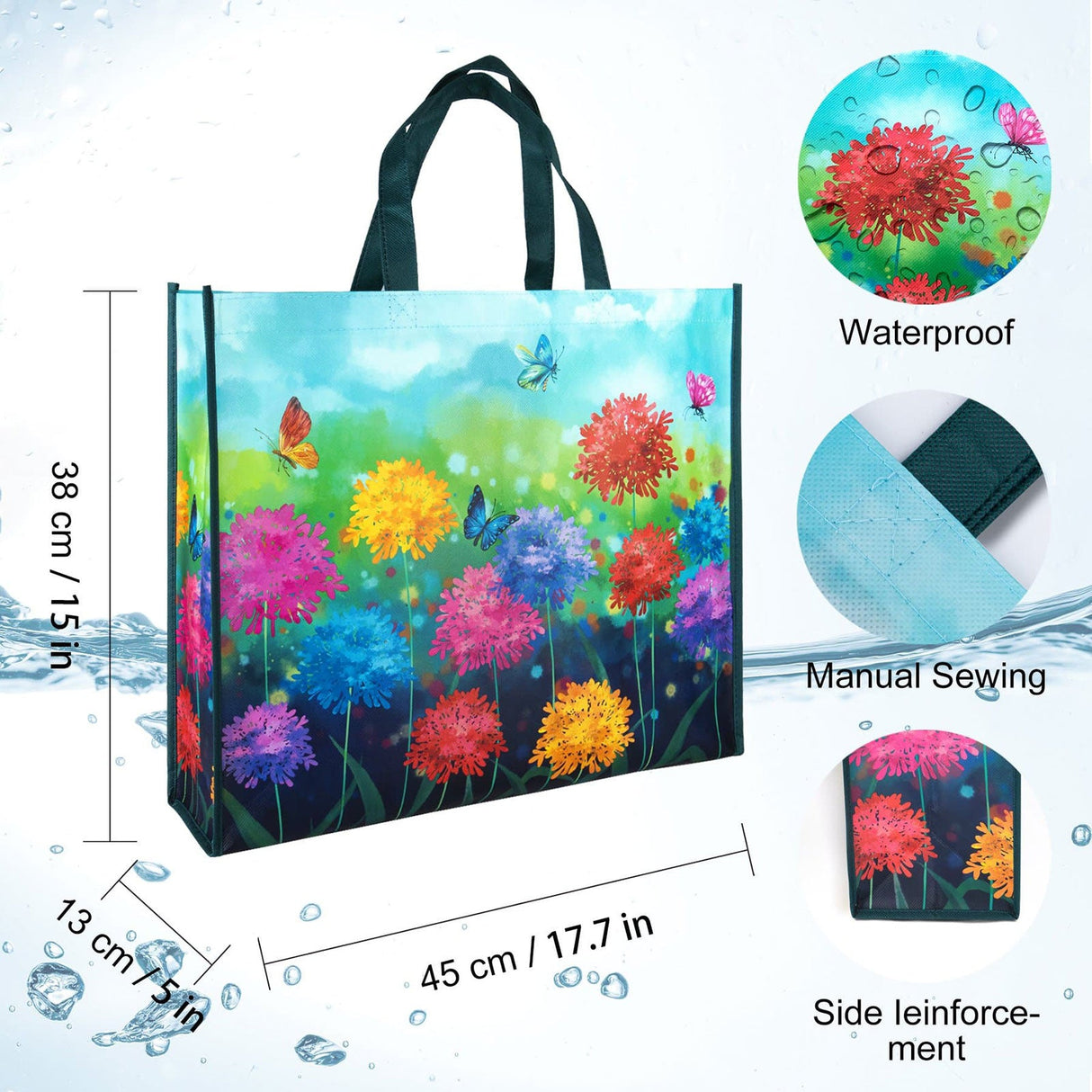 Colorful Flowers Tote Bag