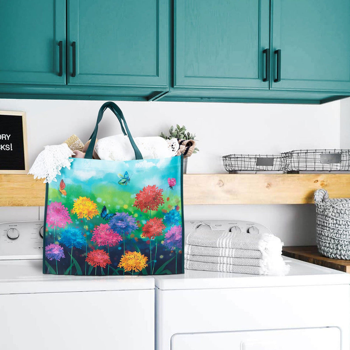 Colorful Flowers Tote Bag