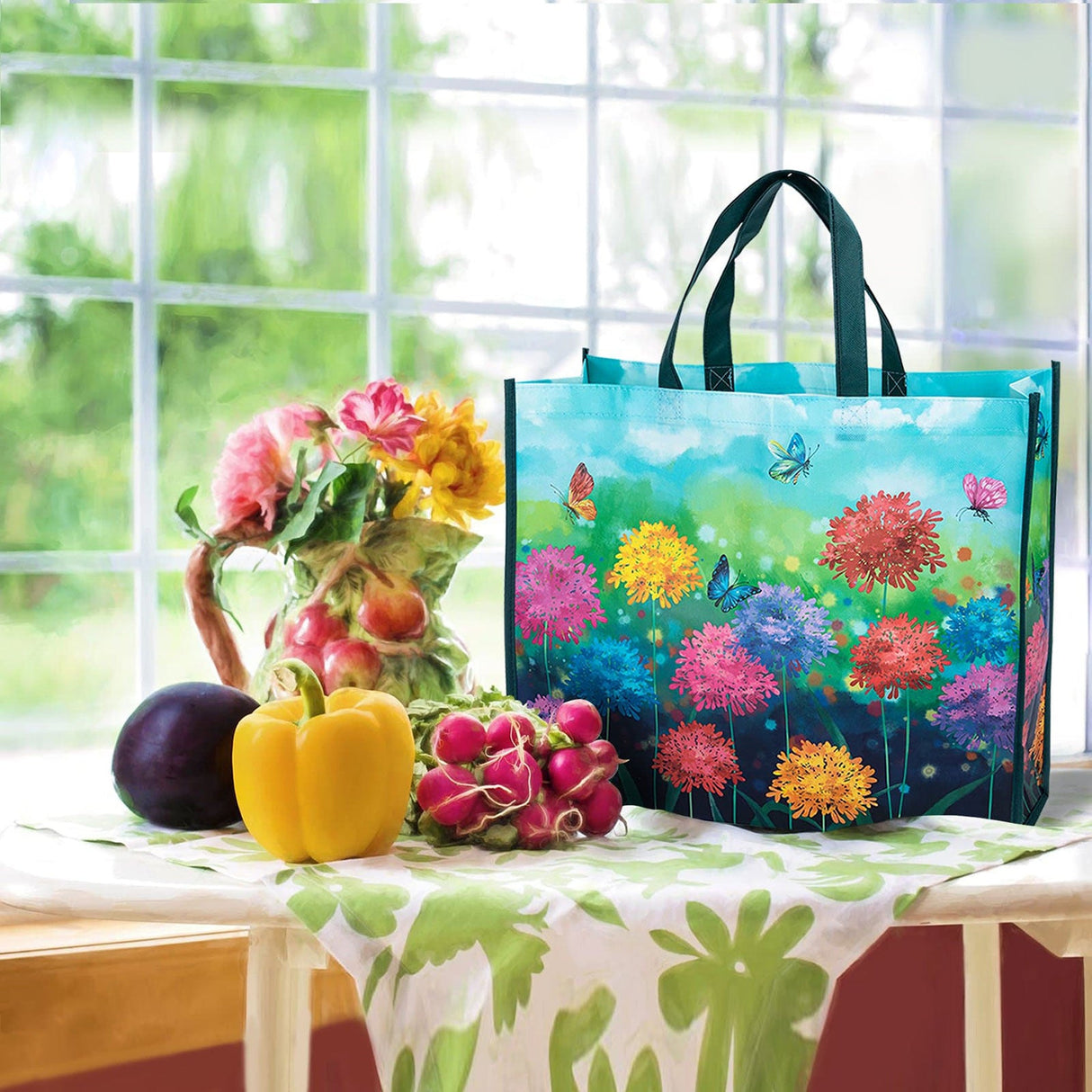 Colorful Flowers Tote Bag